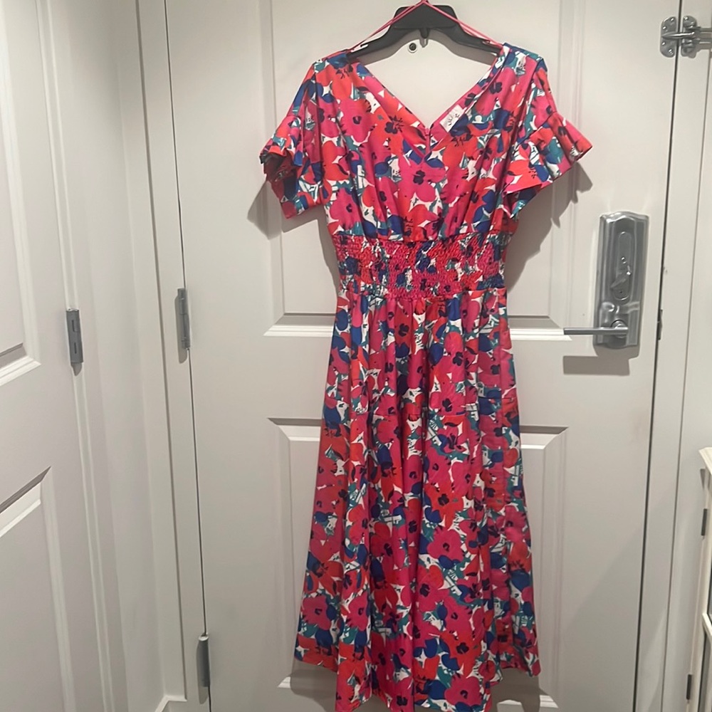 Boutique Floral Print Midi-Dress